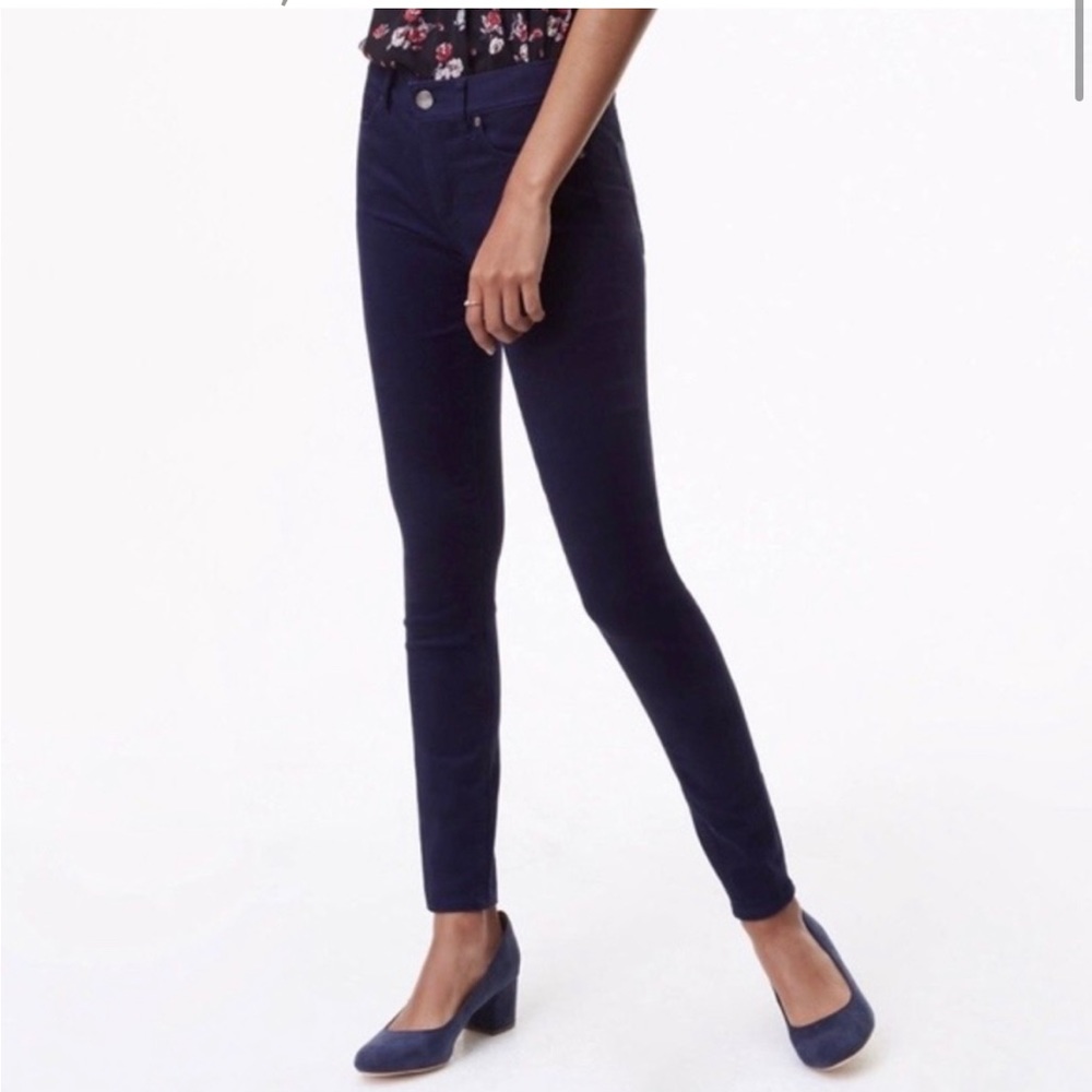 LOFT Leggings Sateen Five Pocket Marisa Fit Blue Darkness 27